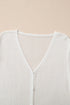 Ribbed Knit Bell Sleeve V-Neck Button Front Cardigan Sweater